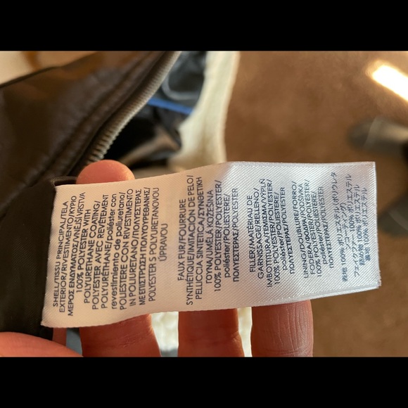 CHAPS ladies black pleather jacket M - Picture 6 of 7